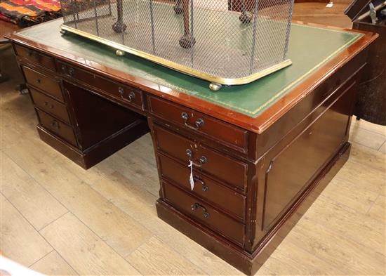 A George III style mahogany partners desk W.183cm